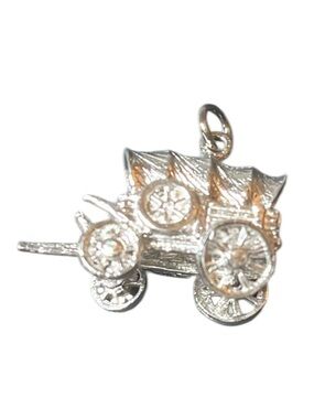 Vintage Sterling Silver Wagon Charm Pendant Charm
